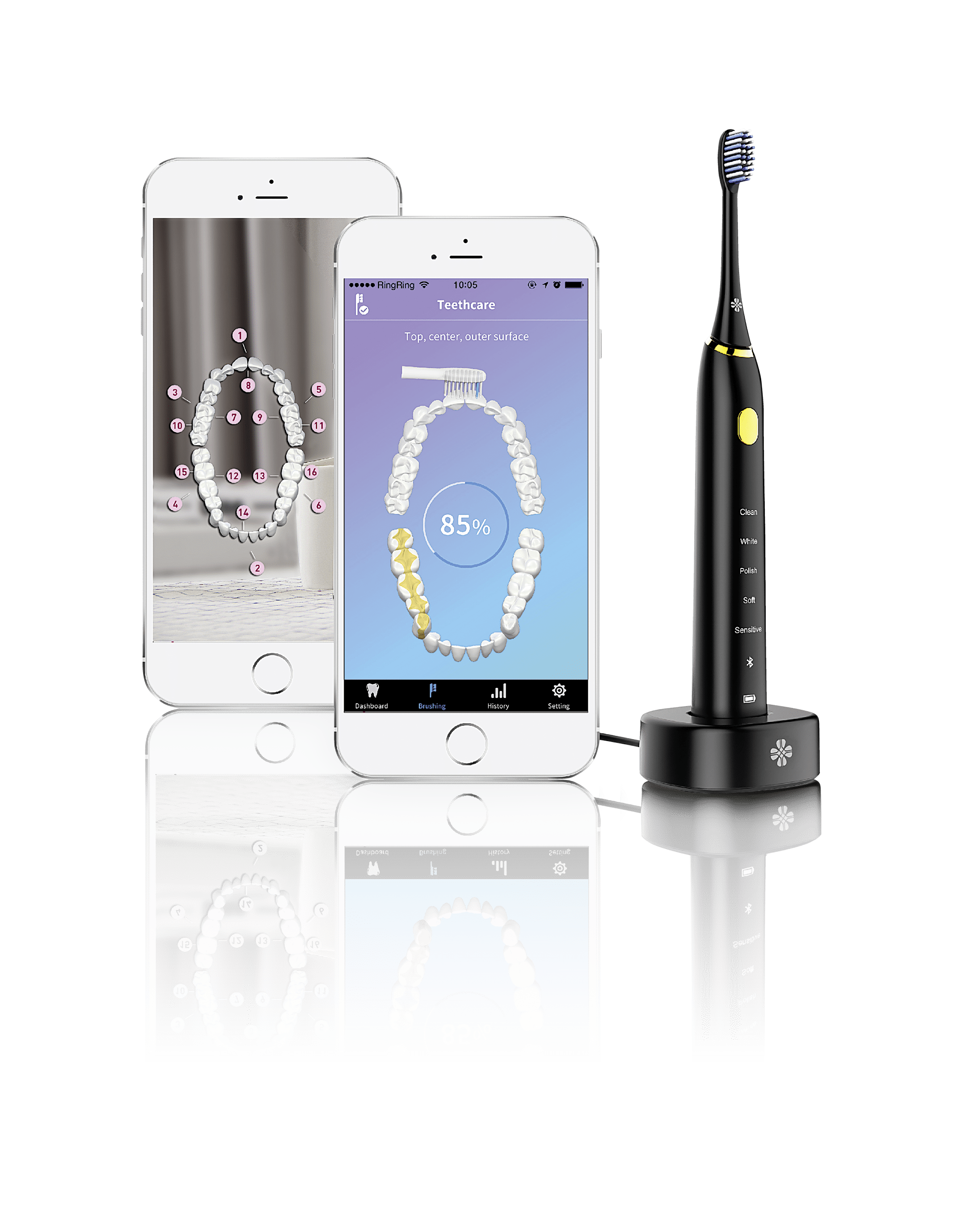 Bluetooth Low Energy Wireless Smart Toothbrush Detects Specific Areas ...